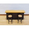 Streets Ahead Dollhouse Bar Black Metal with Wood Top Modern