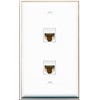 RiteAV - 2 Port Cat6 Female-Female Wall Plate White