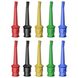 Cleqee Pack of 10 Multimeter Test Hook Clips SMD IC Cable Welding Test Clip for DIY Electronic Components Testing Five Colours