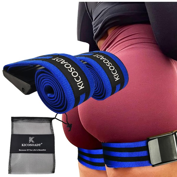 KICOSOADT BFR Booty Bands for Women Glutes & Hip Building,Resistance Bands for Women,Butt Lift Bands for Women Glutes,Best Fabric Leg Bands,Assist in Exercise,Shape and Adjust Your Glute(Blue)