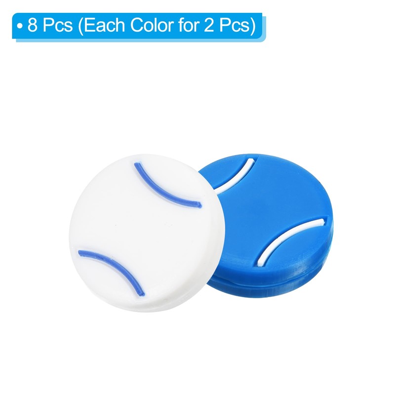 PATIKIL テニスラケット用振動吸収材 8個入り テニスラケットダンパー シリコン製ラケットストリングショック吸収器 テニスラケットとストリング用 ブルー/ホワイト