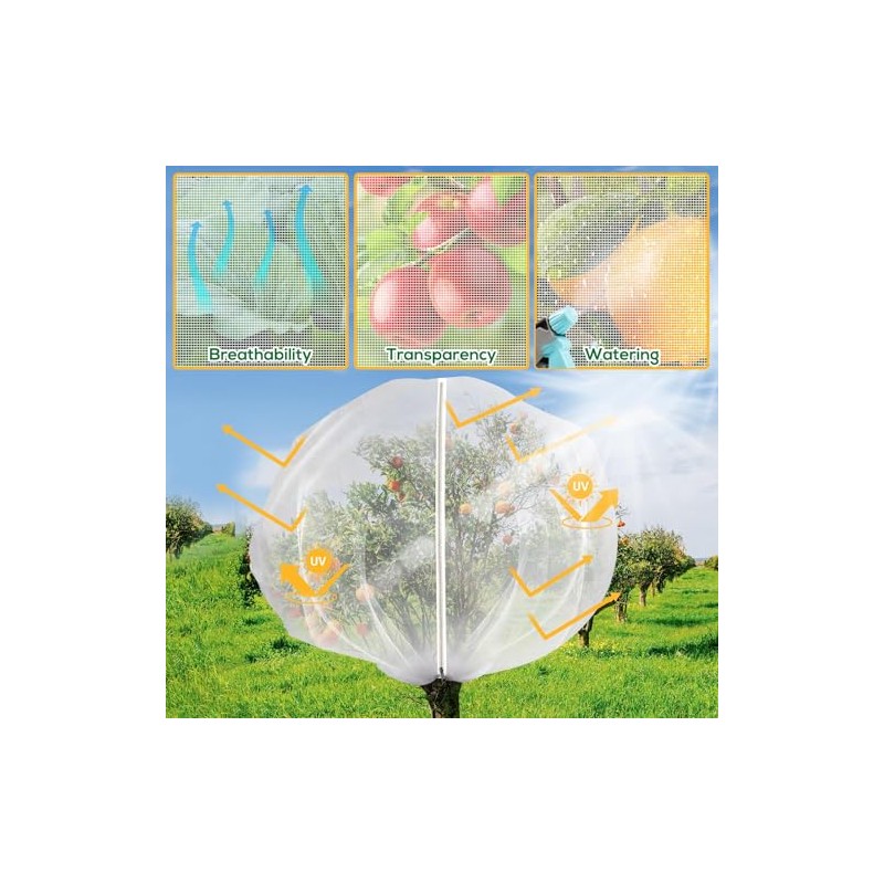 Large Fruit Tree Netting with Zipper & Drawstring for Plant