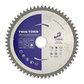 TWIN-TOWN HM Circular Saw Blade Multi-Material 210 x 30 mm Z60, Reducing Ring 20 mm, Ideal for Wood, Laminate, MDF, Aluminium, Plastic, Parquet, Skirting Boards and Copper for Sawing with Mitre Saw