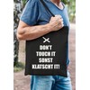 Moonworks® Jute Bag Don't Touch it sonst klatscht it Saying