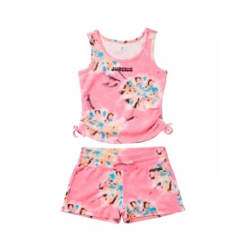 Justice NWT JUSTICE 2-Piece Girls L 12-14 Outfit Tank Top & Shorts Set HOT PINK