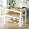 Tatub Dining Table Set for 4, 3-Piece Kitchen Table with