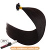 Elailite Real Hair Extensions Bondings 35 cm #1B Natural Black