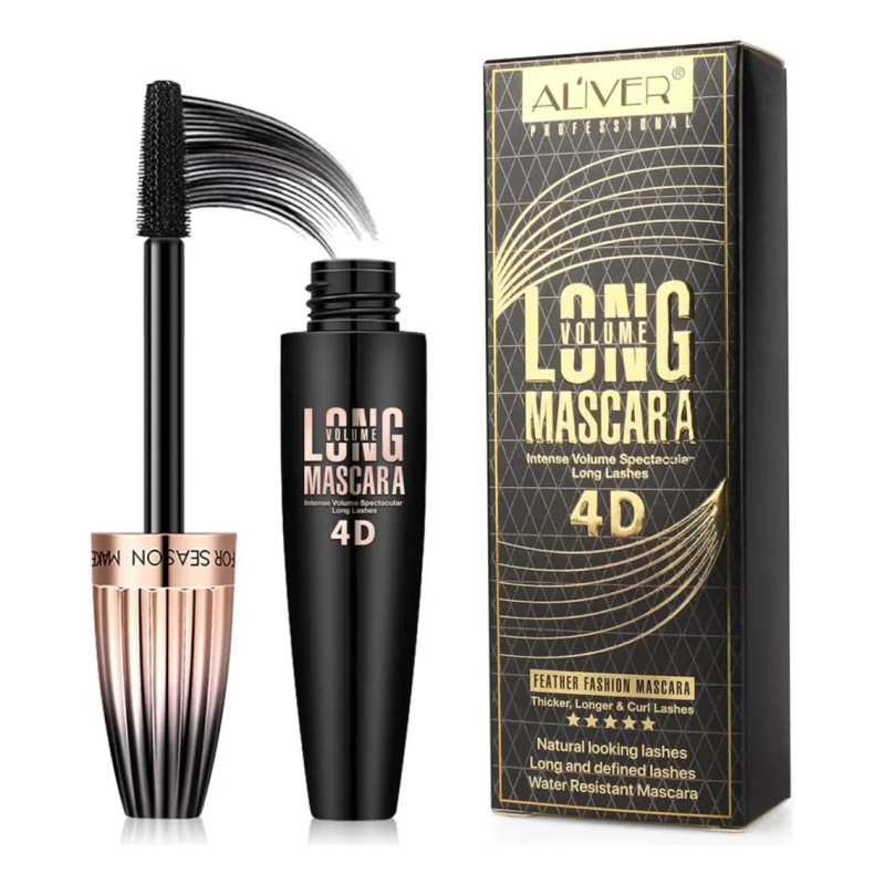 Máscara De Pestañas Aliver 4d Long Volume Volumen Negro