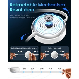 CAFELE 100W Multi Charger Cable USB A/C,6 IN 1/130CM PD3.0 5A Fast Charging Retractable Cable Typ C/Phone/Micro USB for Phone 17,16,16 Plus,16 Pro Max,15 Serie,MaBook,Pad,Galaxy,Tablet