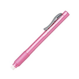 Pentel Clic Eraser Grip Pen Style Barrel Retractable Pink Barrel School Office