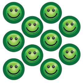 StoreSMART - 1" Mood Magnets for Status Visualization - Green Smiley - 10-Pack - FACE1-GR-10