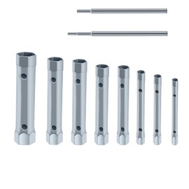 Dpwrrot Plumbers Spanner Wrench Set for Shower Valves and Spark Plugs, Dual-Ended Socket Wrench Back Nut Tap Spark Plug Spanner Set Extended Spark Plug Wrench 6-22mm(10Pcs)