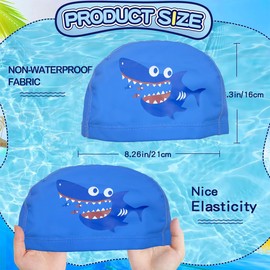 Garegce Kids Swimming Cap, Kids Fabric Swim Cap Waterproof Comfortable Soft Children'S Swim Hat, Unisex for Boys Girls Toddler Children Teens for Age 3-6-10, Cute Cartoon Pattern