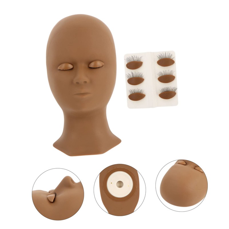 Baluue Mannequin Head Wispy Lash Clusters Eyelash Extension Training Kit