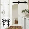CCJH 6ft Heavy Duty Sturdy Sliding Barn Door Hardware Kit