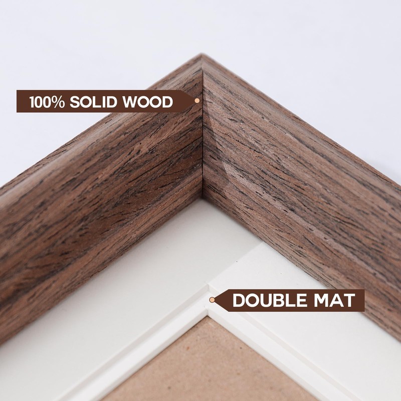 Gmllary 11x14 Collage Picture Frame Walnut, 5-4x6 Photo Frame, 1