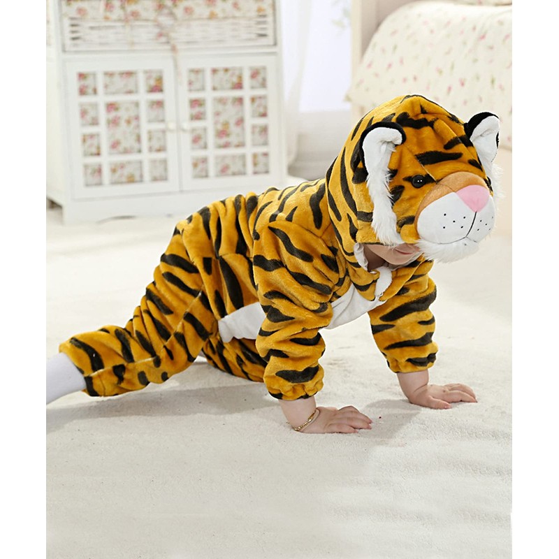 COSLAND - Mameluco unisex de franela para bebé, Tigre, 12-18