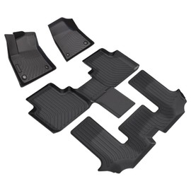 Tupliege All Weather Rubber Floor Mats Compatible with 2018-2024 Volkswagen Atlas Bucket 6Seats Mat Automotive TPE Cargo Liner Back