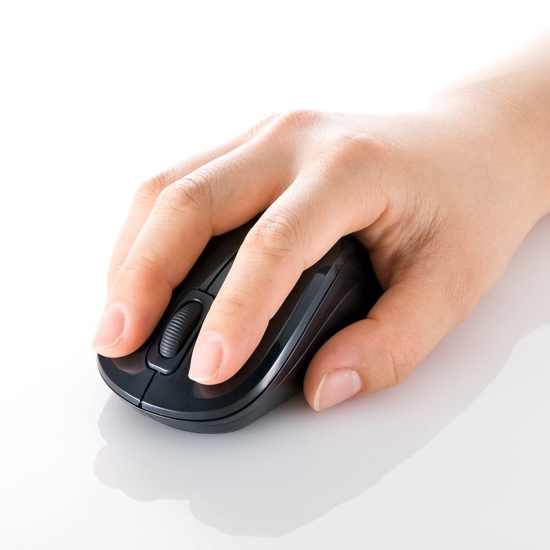 Sanwa Supply MA-BBSK315BK Antibacterial Quiet Bluetooth Blue LED Mouse (Black)