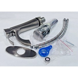 Speakman Tiber Single Lever Bathroom Faucet, w/ Pop Up Drain, Brushed Nickel