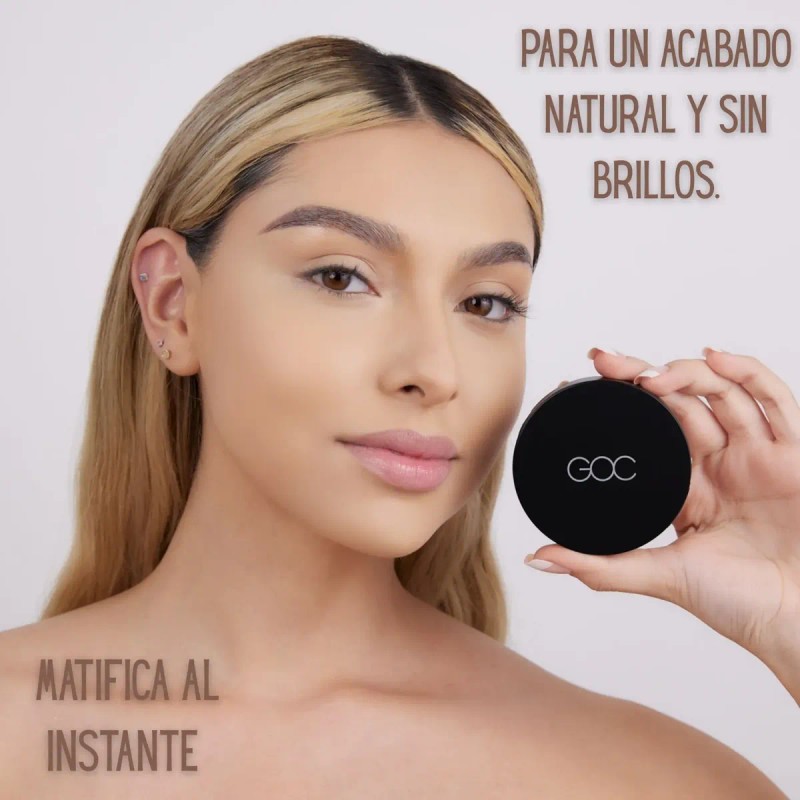 Goc, Polvo Compacto Mineral, Cobertura Completa, Hidrata