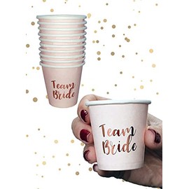 Alandra Party TEAMRG Rose Pack of 10 Team Bride Shot Cups, Dusty Pink & Rose Gold, 10 Count (Pack of 1)