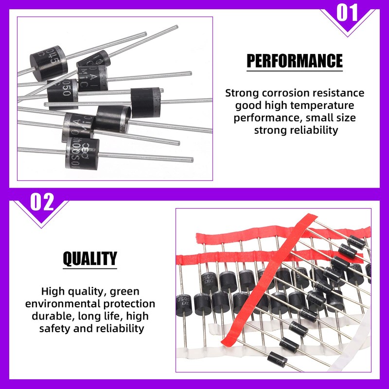 Swpeet 70Pcs 7 Types of Schottky Rectifier Diode Kit, Including