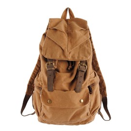 Yimidear Canvas Rucksack, Herren Damen Vintage Rucksäcke Retro Schulrucksack Wanderrucksack Reisetasche (gelb)