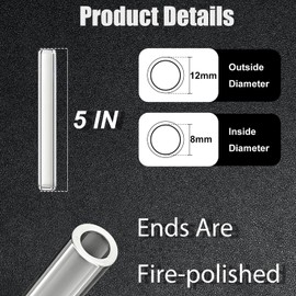 10 Pcs 5 Inches Gtysmox 12mm Diameter 2mm Thickness Glass Tubing, Borosilicate Glass Blowing Tubes for DIY Glass Making