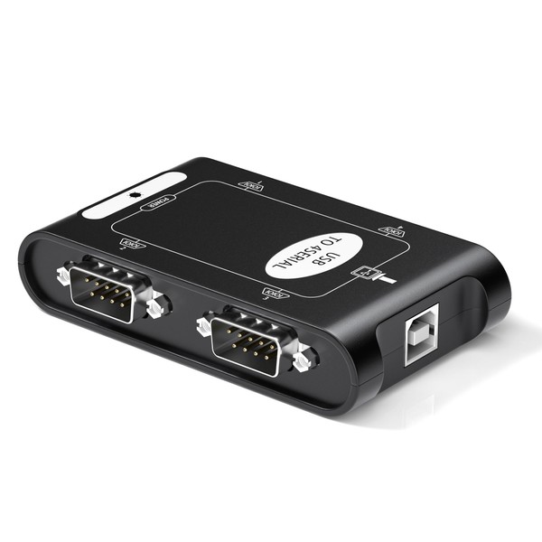 DriverGenius USB to RS-232 Serial Converter - 4-Ports Serial DB9 COM Adapter for Windows Only, 4XRS232-B