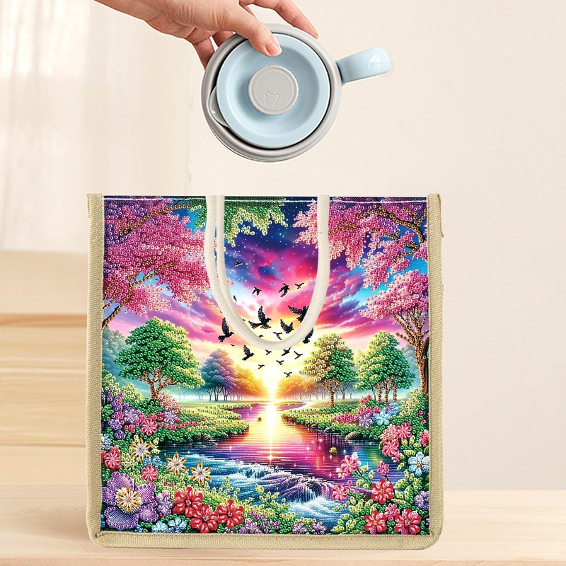 JICFDAO Diamond Painting Handbag 26 x 26.5 cm Multifunctional Carry