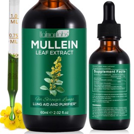 Mullein Drops for Lungs - Mullein Leaf Extract for Lungs - Mullein Leaf Drops for Lung - Vegan Mullein Leaf Extract Liquid Tincture Natural