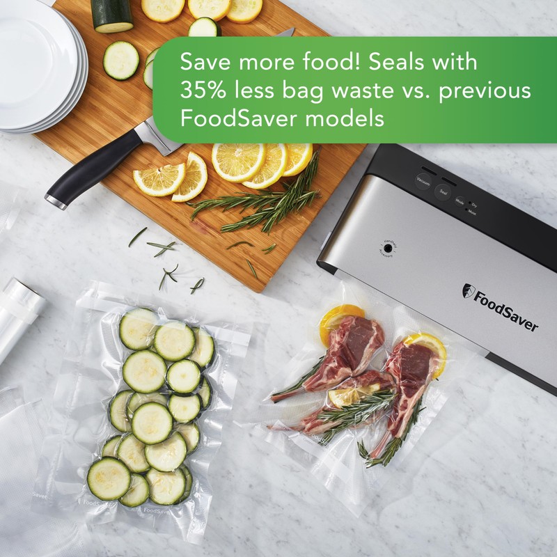 FoodSaver PowerVac Compact Vacuum Sealing Machine Stainless Steel & Black
