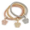 Avalaya Gold/Silver/Rose Gold/Set Of 3 Thick Mesh Flex Bracelets with