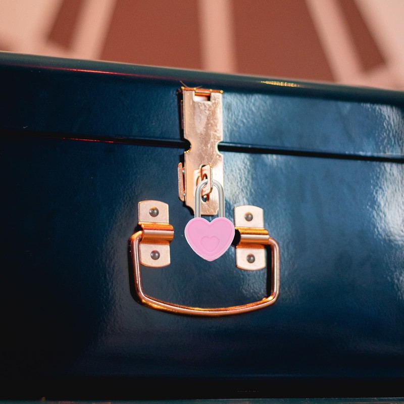 Ipetboom Mini Heart Lock with Keys Small Padlock for Diary