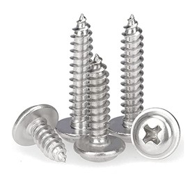 50 Pcs Flange Self Tapping Screws, M4 x 10mm x 8mm Multi Purpose Screws, 304 Stainless Steel, Phillips Screws for Wood, Drywall and Furniture