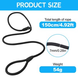 WOLMIK Dog Slip Lead, Durable Strong Dog Training Leash Rope, 150 cm Long Adjustable Pet Lead Leash, No Collar or Harness Needed Dog Training Walking Lead Leashes for Puppy Small Dogs