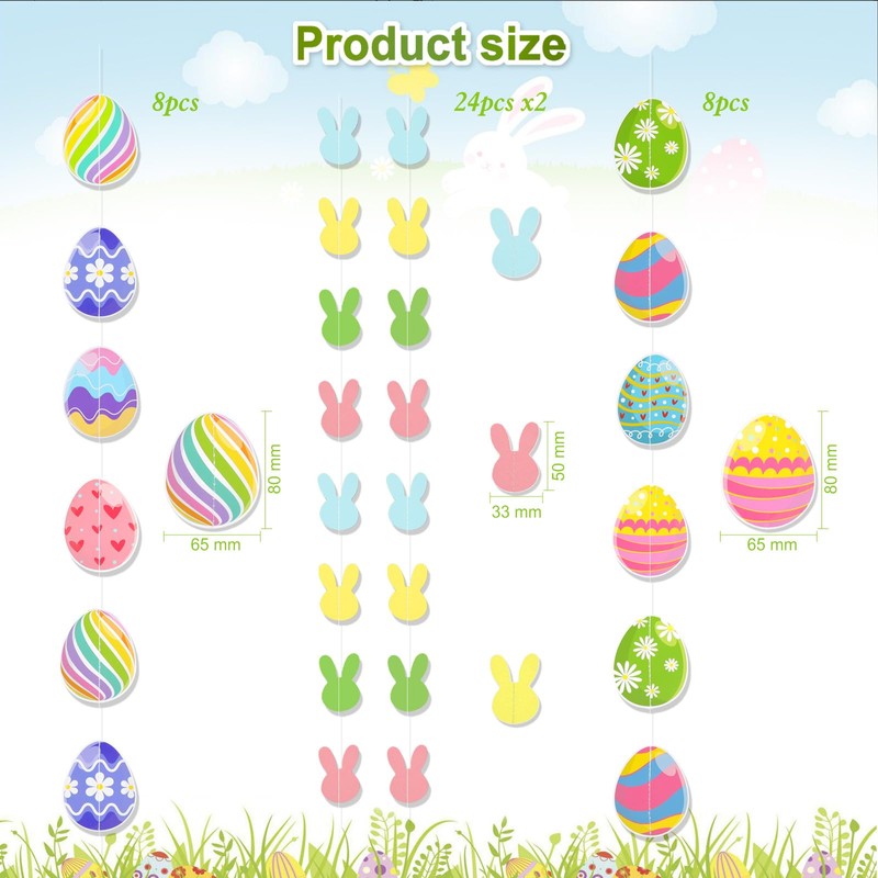 HOWAF 4 Easter Decorations Easter Garland, Easter Egg Garland Easter