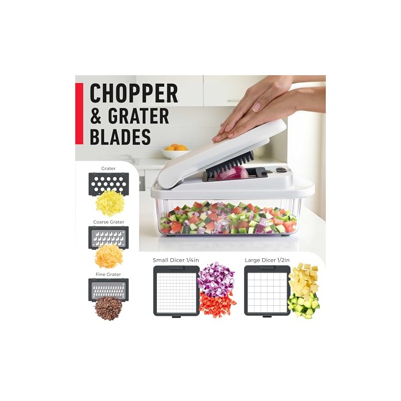 Mueller Original Pro Chopper - Versatile 10-in-1 Vegetable Cutter