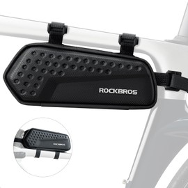 ROCKBROS Frame Bag for Bicycle, Handlebar Bag, Top Tube Bag, 1.1 L Bicycle Bag for MTB, Road Bike, Gravel Bike, Black, black