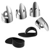 Shappy 6 Pcs Banjo Finger Picks Set Stainless Steel Adjustable