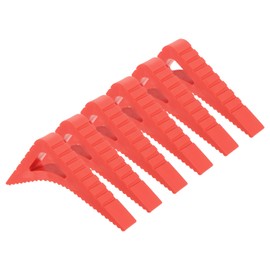 QUARKZMAN Pack of 6 Door Stops, 0.83 Inch Non-Scratching Stackable Rubber Stopper for Floor Window Door Gaps Carpet Tiles, Red