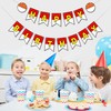 Cartoon Red White Yellow Happy Birthday Party Banner, Ultra-Thick Premium
