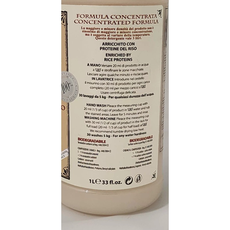 Alighiero Campostrini Cashmere, Wool Delicates Shampoo Detergent 33oz Made Italy