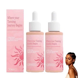 (2 Bottle) Sunless Tanning Drops To Drink, Oral Tanning Drops for Face and Body, Melanin Glow Dropss Tans Without Sun, To Naturally Boost Melannin No Streaks for All Skin Types