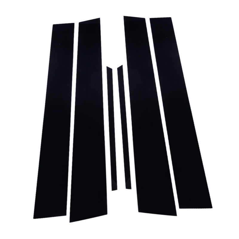 RONTCOS 6pcs Gloss Black Pillar Post Door Window Trim Cover