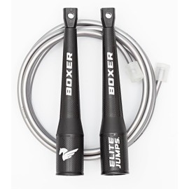 Elite Jumps, Boxer, Speed Jump Rope, Training for Adults, Boxing, Double Jumping, HIIT, Crossfit, Fitness (Silver)