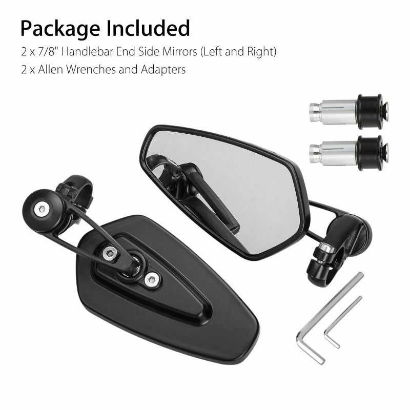 JMTBNO UNIVERSAL Motorcycle Rearview 7/8"Handle Bar Mirrors For 2019 Honda