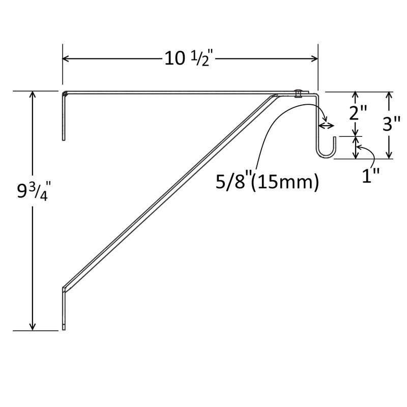 Desunia Oval Closet Rod Shelf Bracket - Adjustable for Rear