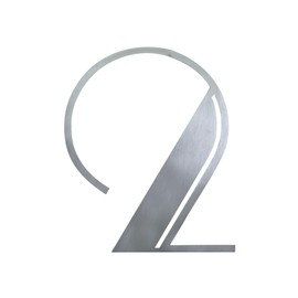 NACH JW-deconumber-2 Brushed Deco 2 Stainless Steel House Number, Silver